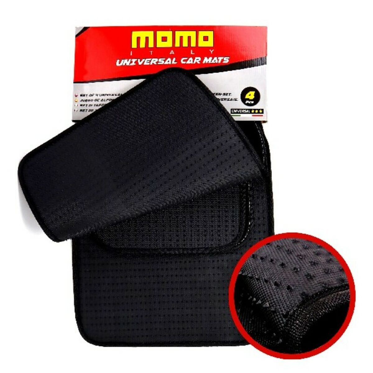 Momo Vloermattenset Voor Auto Momo Momlcm015Bw Wit/Zwart 4 Uds